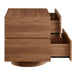 Modway Koval Floating Pedestal 2-Drawer Nightstand in Walnut - detail view