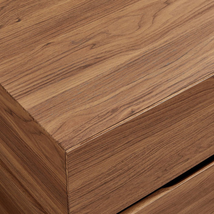 Modway Koval Floating Pedestal 2-Drawer Nightstand in Walnut - lifestyle view