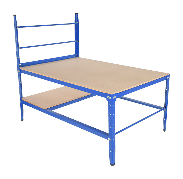 Vestil MPPB-4794 Steel Multi Purpose Packaging Work Bench 73 in. x 49-1/4 in. x 64-5/16 in. 500 lb. Capacity Blue