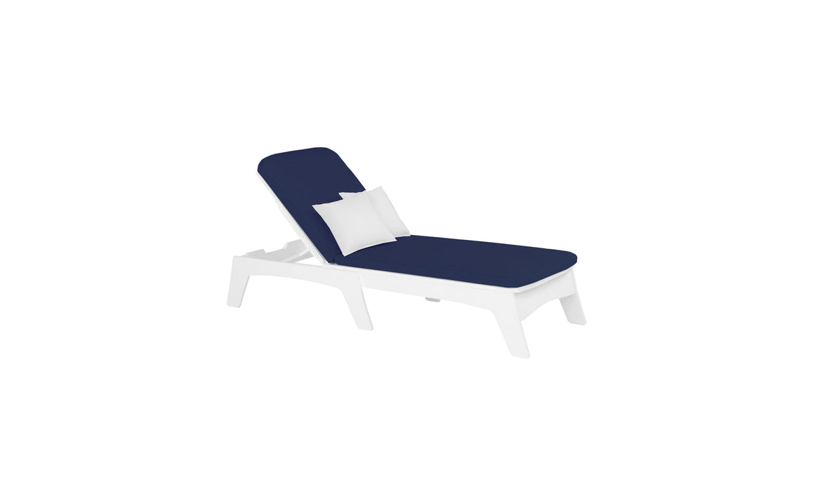 Ledge Lounger Mainstay Chaise — White Base-4646 Captain Navy Fabric