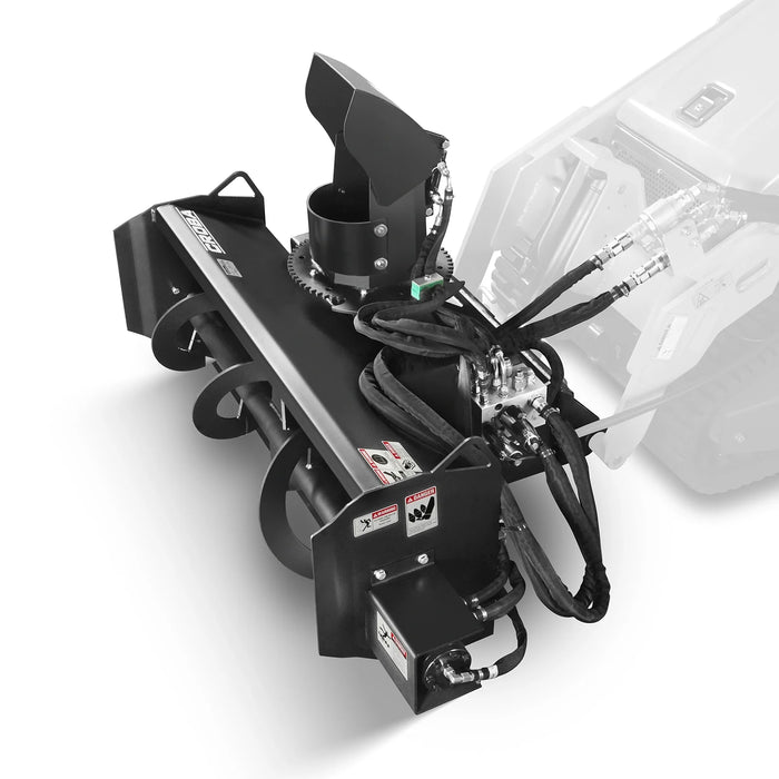 48'' Width, 20" Intake, Hydraulic Snow Blower for Mini Skid Steer, Remote Control Chute Rotation and Deflector, MSB48