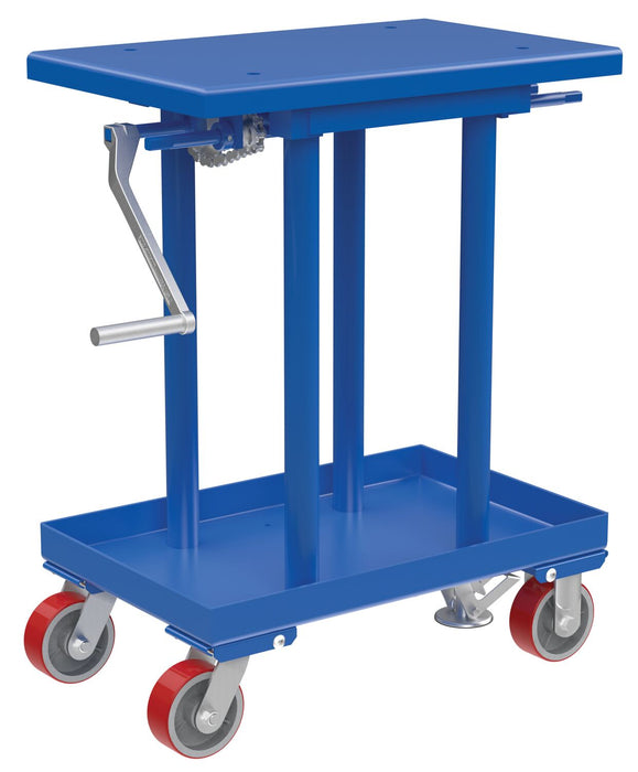 Vestil MT-1828-HP Steel High Profile Mechanical Post Table 18 in X 28 in 1000 lb Capacity Blue