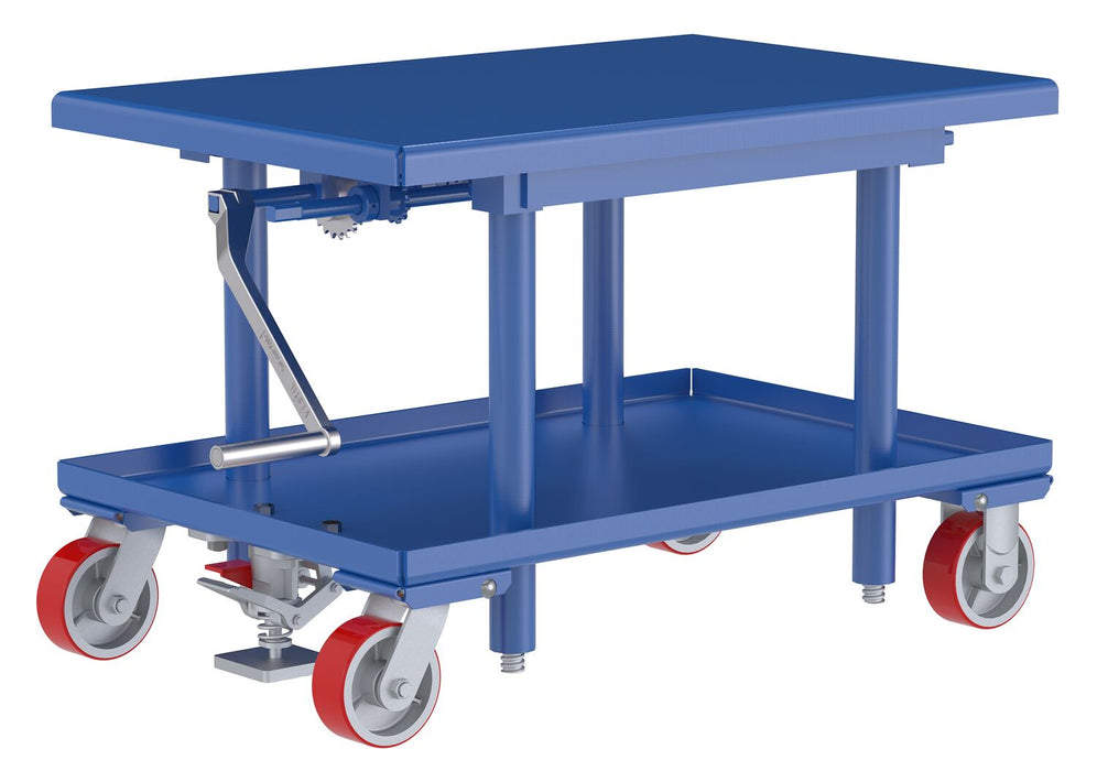 Vestil MT-2436-LP Steel Low Profile Post Table 24 in. x 36 in. 2,000 lb. Capacity Blue