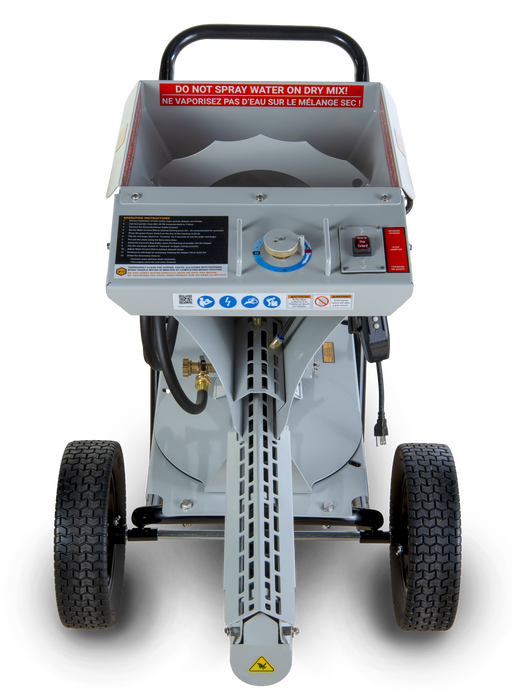 MudMixer Evolution front view showing hopper, control panel and auger chute
