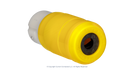 High quality photo of the cable gland end of a Marinco 50A twist-lock cord-end with the boot removed, photographed by Current Connected