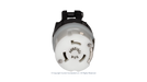 High quality photo of the contact side of a Marinco 50A twist-lock cord-end with the boot removed, photographed by Current Connected