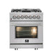 FORNO Massimo 30-Inch Freestanding Dual Fuel Range in Stainless Steel - FFSGS6125-30 FORNO