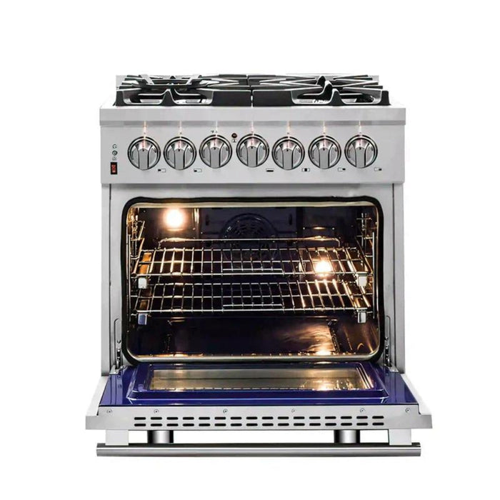 FORNO Massimo 30-Inch Freestanding Dual Fuel Range in Stainless Steel - FFSGS6125-30 FORNO
