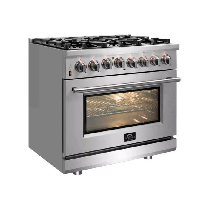 FORNO Massimo 30-Inch Freestanding Dual Fuel Range in Stainless Steel - FFSGS6125-30 FORNO