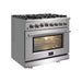 FORNO Massimo 30-Inch Freestanding Dual Fuel Range in Stainless Steel - FFSGS6125-30 FORNO