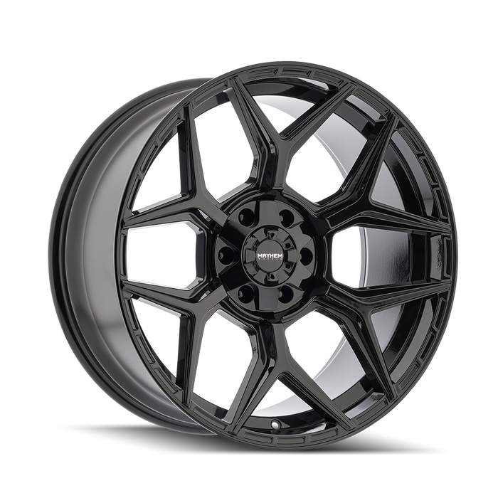 Mayhem 8119 VANQUISH 22x10 Gloss Black wheel front view