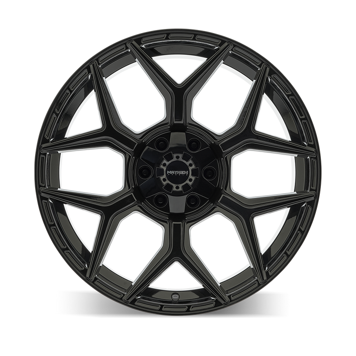 Mayhem 8119 VANQUISH Gloss Black 22 inch wheel angled view