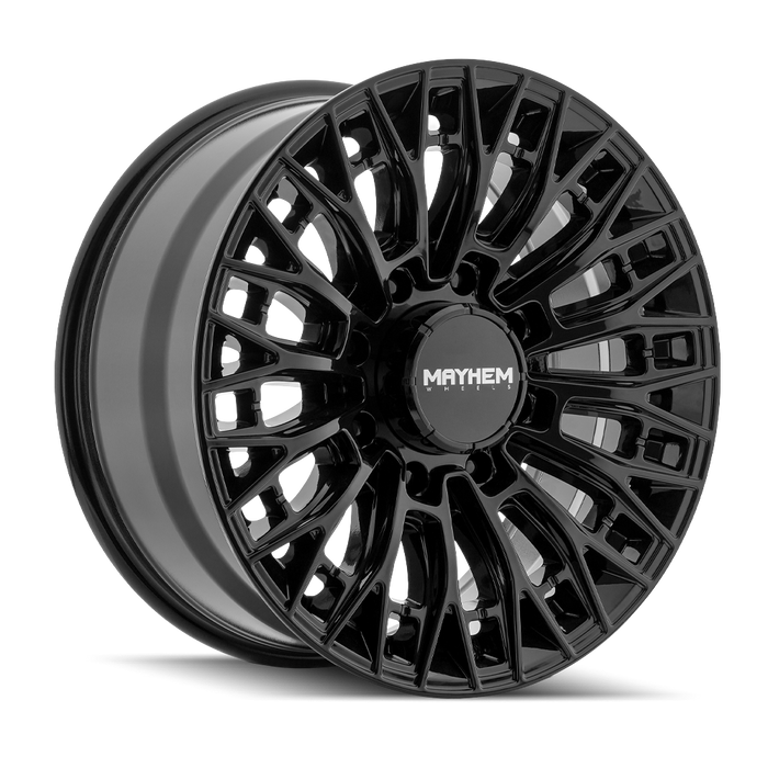 Mayhem 8121 CYCLONE 22x10 Gloss Black wheel front view