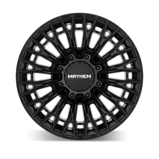 Mayhem 8121 CYCLONE Gloss Black 22 inch wheel angled view