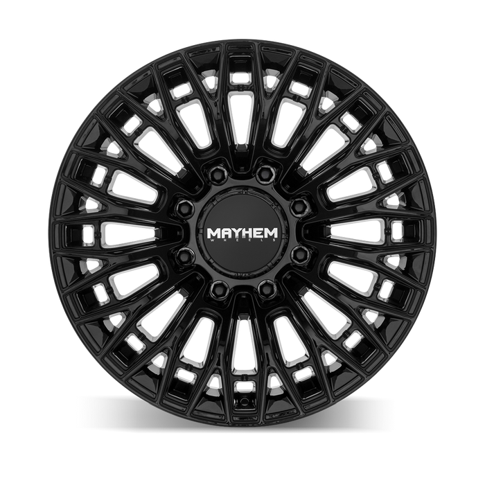 Mayhem 8121 CYCLONE Gloss Black 22 inch wheel angled view