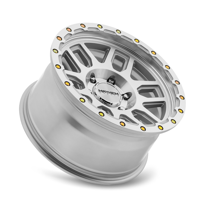 Mayhem Delta Machined with Silver Window truck wheel front face view