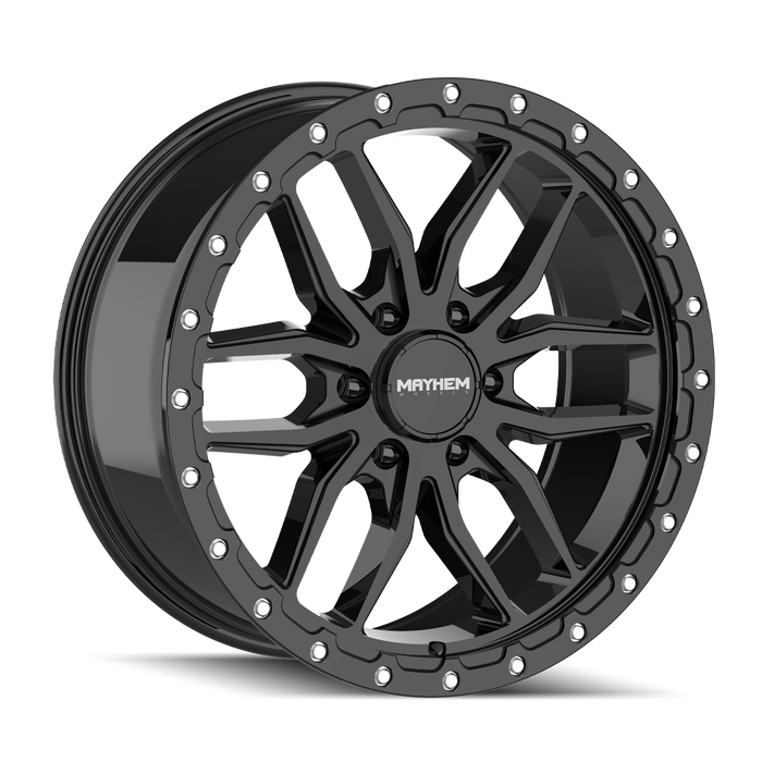 Mayhem 8310 Vector Gloss Black truck wheel front face view