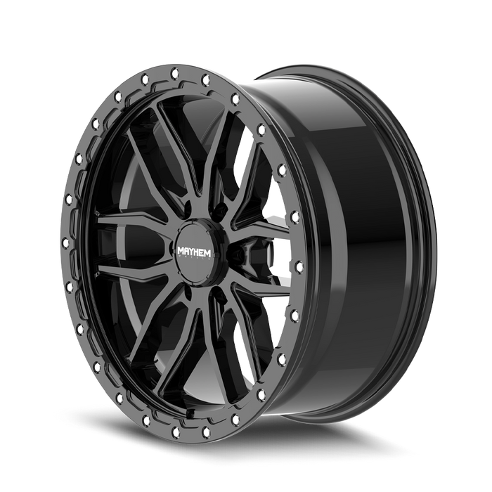 Mayhem 8310 Vector Matte Gunmetal Black Lip wheel rear barrel view view 11