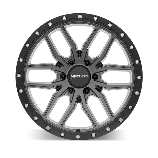 Mayhem 8310 Vector Matte Gunmetal Black Lip wheel angled three quarter view