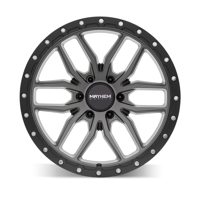 Mayhem 8310 Vector Matte Gunmetal Black Lip wheel angled three quarter view