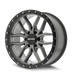 Mayhem 8310 Vector wheel centre cap and Matte Gunmetal Black Lip face detail