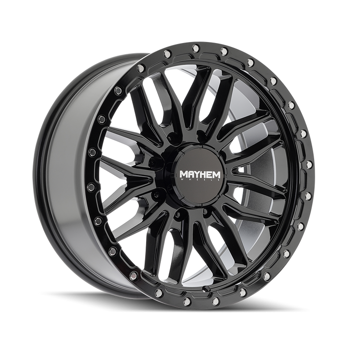Mayhem 8310 Vector Gloss Black wheel rear barrel view