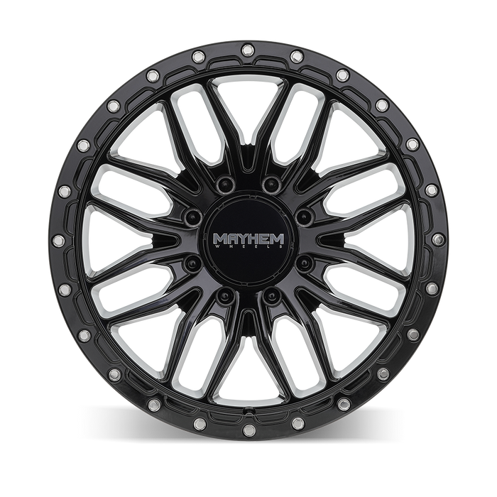 Mayhem 8310 Vector Gloss Black wheel mounted on a truck
