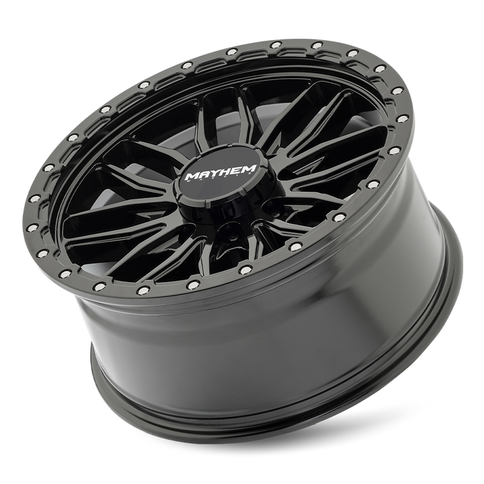 Mayhem 8310 Vector Gloss Black truck wheel front face view view 7