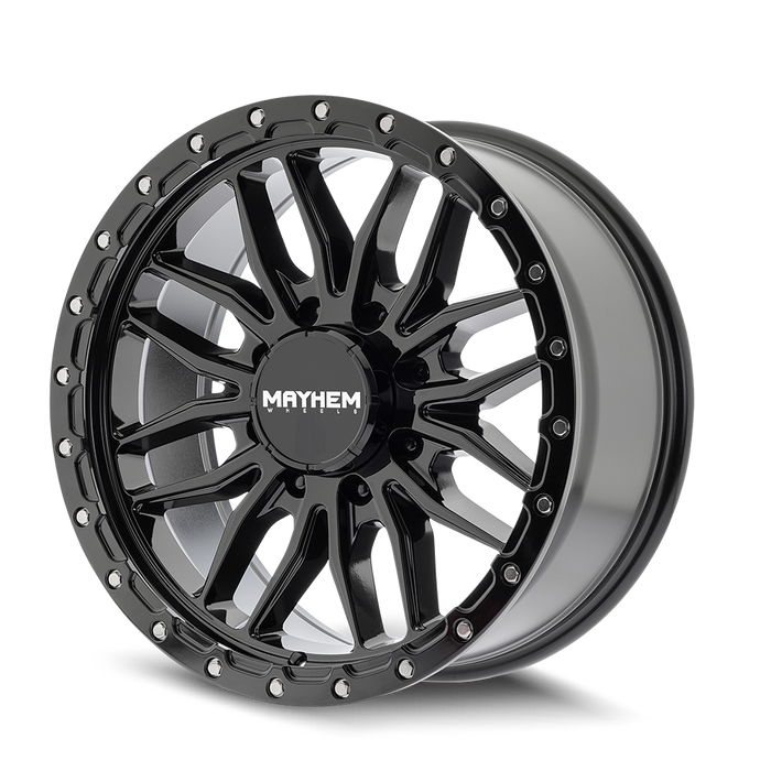 Mayhem 8310 Vector Gloss Black wheel angled three quarter view view 8