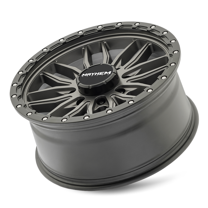 Mayhem 8310 Vector Matte Gunmetal Black Lip truck wheel front face view view 7