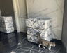 MEG Custom Marble By Ziynet A. LLC Made to-order Freestanding Vanity Unit with marle drawers... Sink & Faucet - Detail View