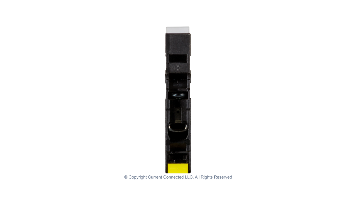 High quality photo of the Midnite Solar - MNEPV2 - 150Vdc Din-Rail Mount Polarized Circuit Breaker 2A - Bottom End View. Photographed by Current Connected