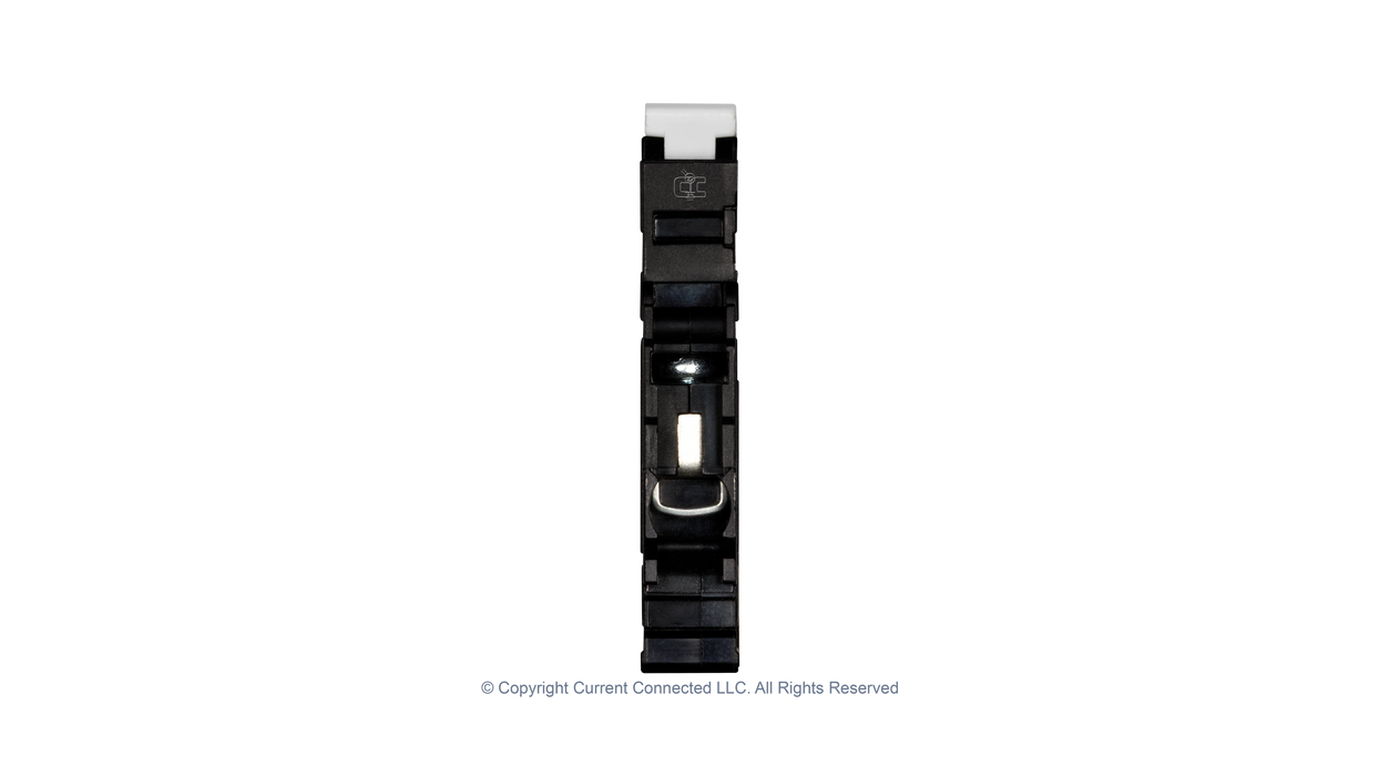 High quality photo of the Midnite Solar - MNEPV2 - 150Vdc Din-Rail Mount Polarized Circuit Breaker 2A - Top End View. Photographed by Current Connected