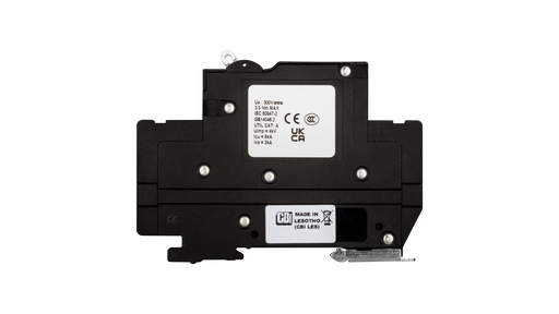 High quality photo of theMidnite Solar - MNEPV20-300-1PP - MidNite Solar MNEPV 300Vdc Din-Rail Mount Polarized Breakers 20A - Side View . Photographed by Current Connected
