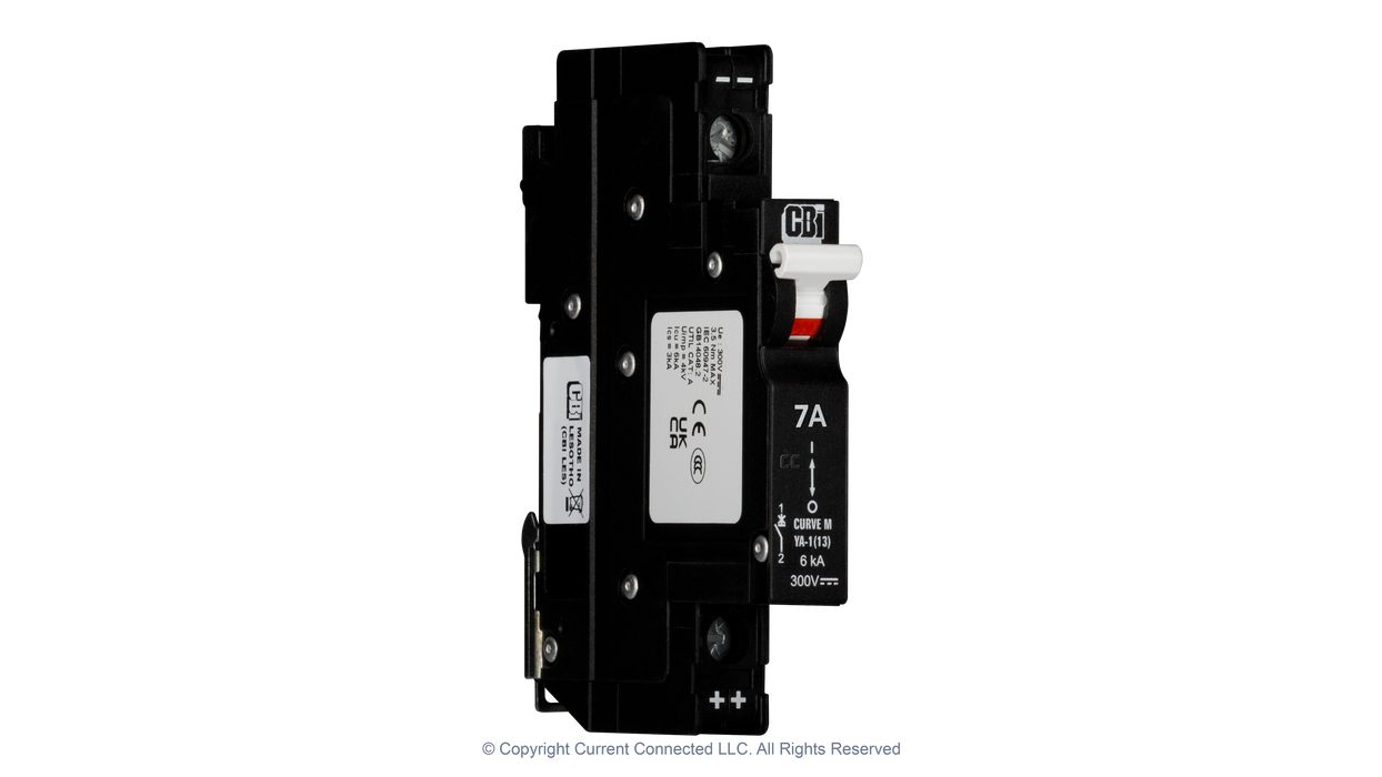 High quality photo of the Midnite Solar - MNEPV7-300-1PP - MidNite Solar MNEPV 300Vdc Din-Rail Mount Polarized Breakers - 7A. Photographed by Current Connected.