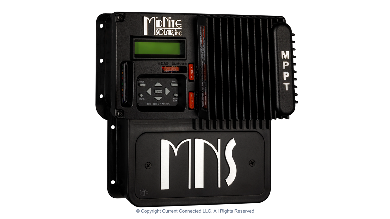 High quality photo of the Midnite Solar - MNKID - The Kid - Left Angle View. Photographed by Current Connected