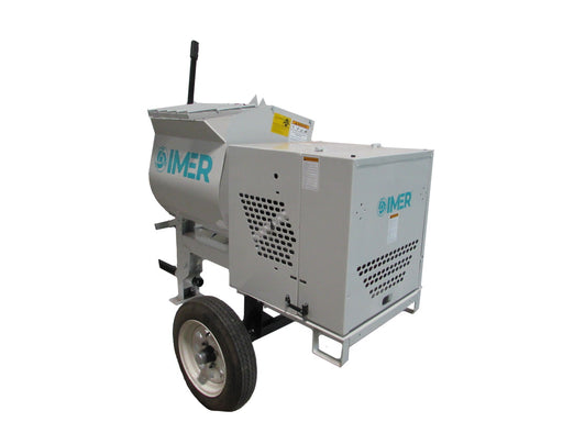 IMER HSM 6 Towable 6 cu ft Horizontal Shaft Mortar Mixer – Back (Gas Engine)