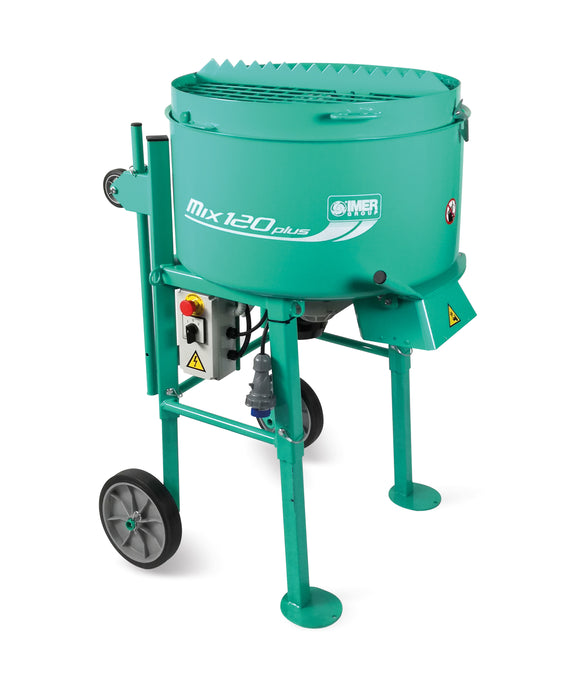 IMER Mix 120 Plus Portable Vertical Shaft Mortar Mixer – 2 HP 120V (Standard Grate)