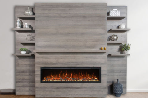 Modern Flames Allwood Fireplace Media Wall in Driftwood Gray | 60'' Spectrum Electric Fireplace Modern Flames