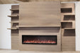 Modern Flames Allwood Fireplace Media Wall in Coastal Sand | 60'' Spectrum Electric Fireplace Modern Flames