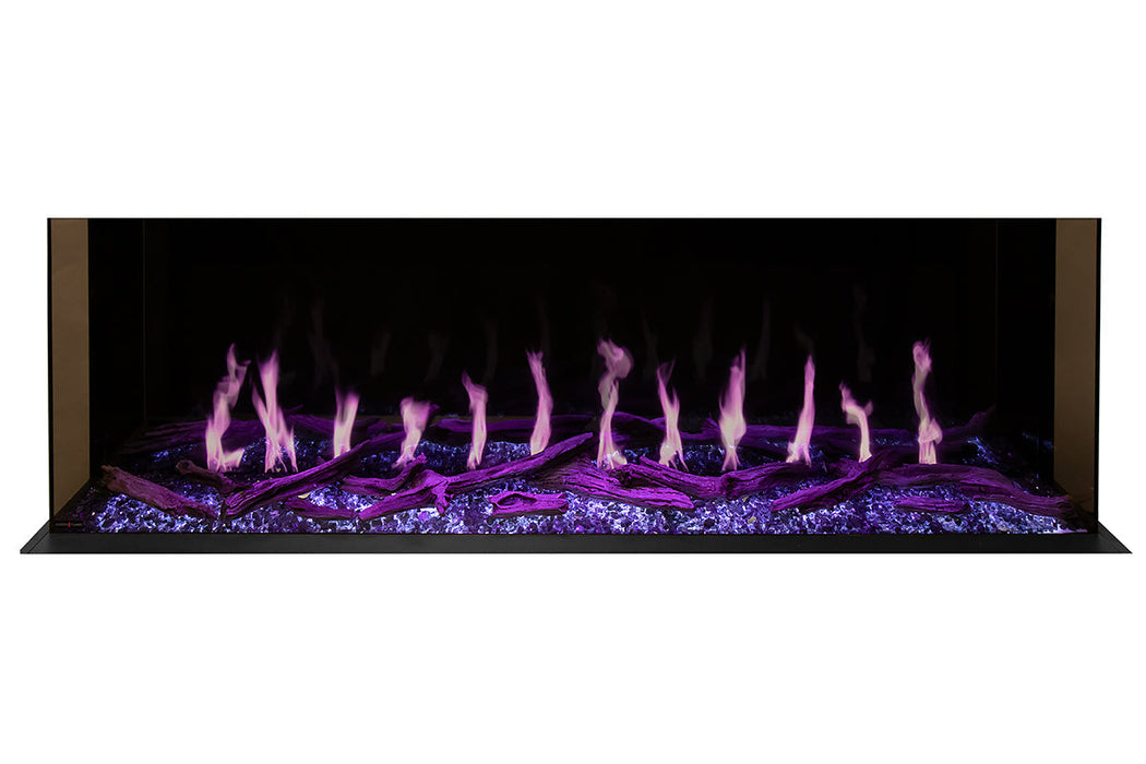 Modern Flames Orion Multi 73'' Heliovision Electric Fireplace Wall Mount Studio Suite | Weathered Walnut Modern Flames