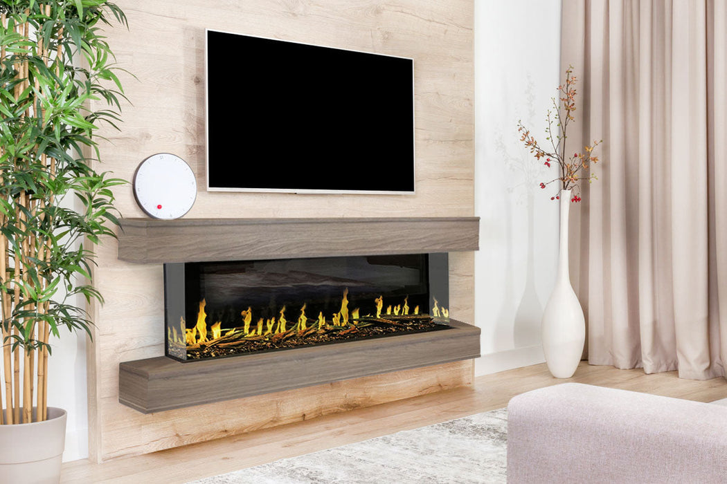 Modern Flames Orion Multi 88'' Heliovision Electric Fireplace Wall Mount Studio Suite | Coastal Sand Modern Flames