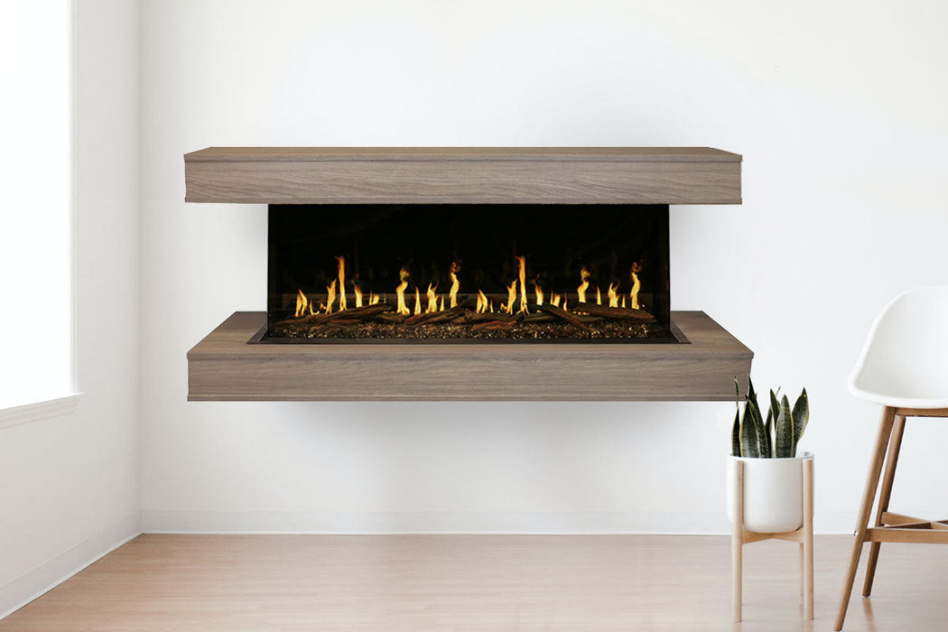 Modern Flames Orion Multi 64'' Heliovision Electric Fireplace Wall Mount Studio Suite | Coastal Sand Modern Flames