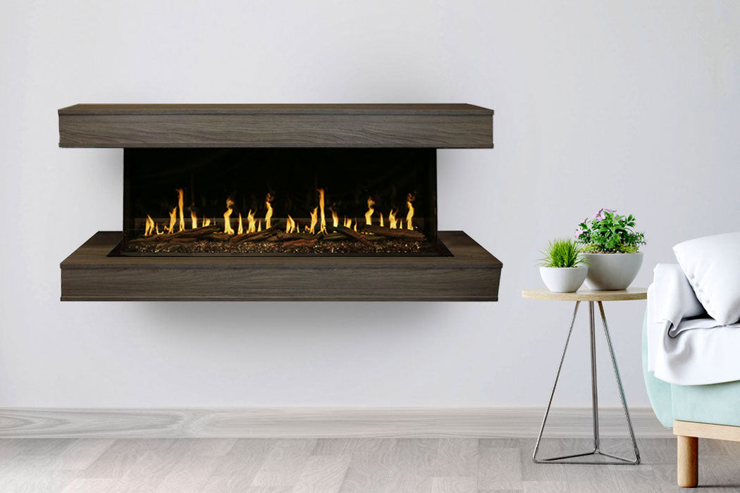 Modern Flames Orion Multi 88'' Heliovision Electric Fireplace Wall Mount Studio Suite | Driftwood Gray Modern Flames