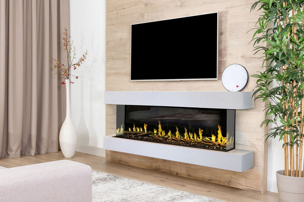 Modern Flames Orion Multi 88'' Heliovision Electric Fireplace Wall Mount Studio Suite | White Ready to Paint Modern Flames
