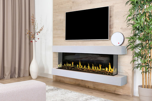 Modern Flames Orion Multi 88'' Heliovision Electric Fireplace Wall Mount Studio Suite | White Ready to Paint Modern Flames