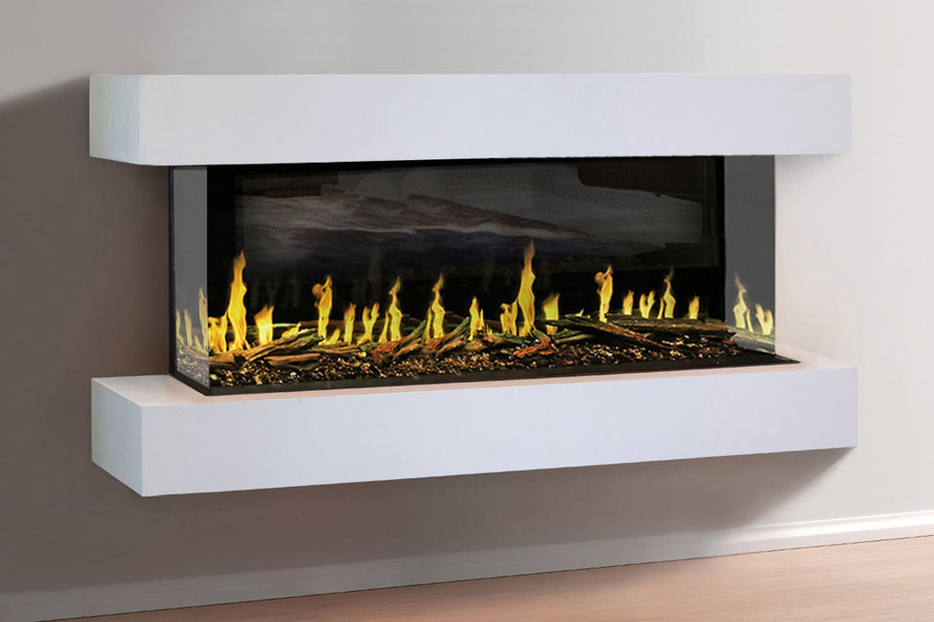 Modern Flames Orion Multi 88'' Heliovision Electric Fireplace Wall Mount Studio Suite | White Ready to Paint Modern Flames