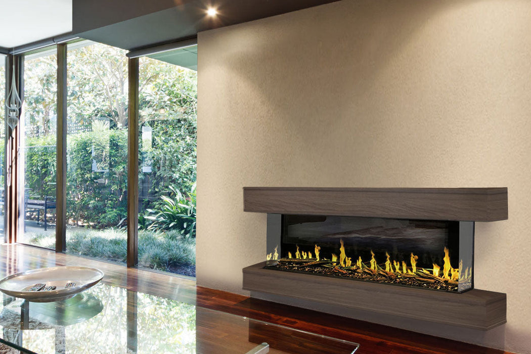 Modern Flames Orion Multi 73'' Heliovision Electric Fireplace Wall Mount Studio Suite | Weathered Walnut Modern Flames