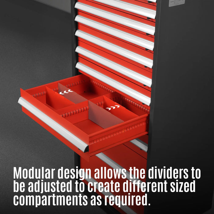 Heavy Duty Modular Drawer Cabinet – 9 Drawer, 59" H x 28.5" W x 22.5" D Tool Storage Organizer, Steel Construction