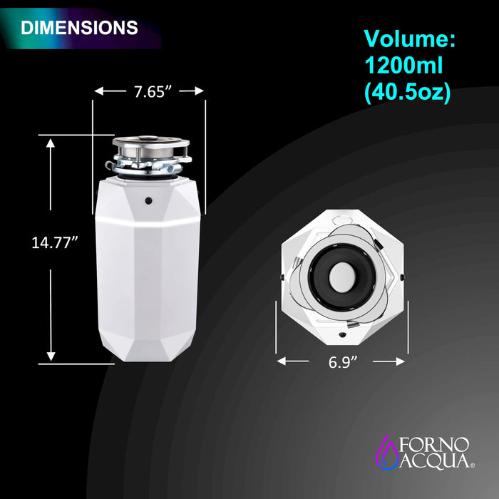 Forno Acqua BrightDiamond Moonstone 1HP Super Quiet Garbage Disposal Corded with Motion Sensor... Kitchen Appliance - View 9